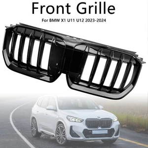 Gloss Black Front Bumper Kidney Grille Grill Fit BMW X1 U11 U12 2023-2024 U4 - Picture 1 of 19