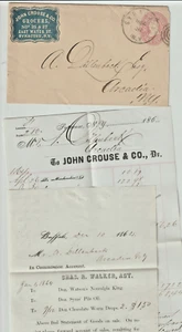 SYRACUSE NY 1864 w/contents JOHN CROUSE GROCERS Illust advt cover (h169) - Picture 1 of 2