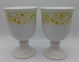 Noritake China Stoneware Versatone Yellow Floral Wine Water Goblet - Picture 1 of 7