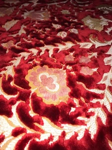 6 Yds 15" Designer Embossed Raised Velvet Pile Burnout Upholstery Fabric - Picture 1 of 7