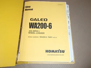 Komatsu WA200-6 Wheel Loader Shop Service Manual , s/n 70001 - up  - Picture 1 of 6