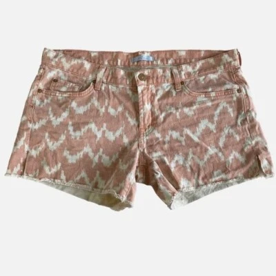 Pantalones Cortos de Jean 7 For All Mankind Ikat Tribal Boho Festival Zig-Zag Talla 32 Foto 1 de 4