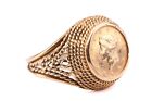 1854 $1 21ct złoty pierścionek na monetę z 18-karatowym złotem uchwyt