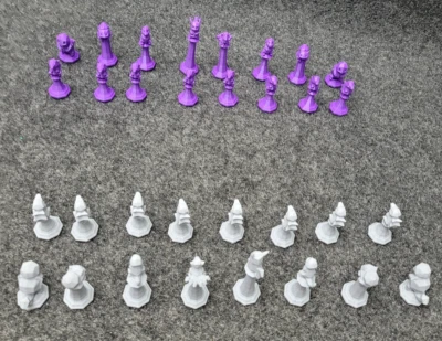 Pokémon Chess Set Gray & Purple Pikachu Squirtle Charmander 3D Printed Pokemon - Image 1 of 4