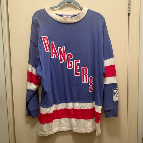NEW YORK RANGERS VINTAGE CRABLE SPORTSWEAR SWEATER JERSEY MEDIUM M VERY GOOD Cover