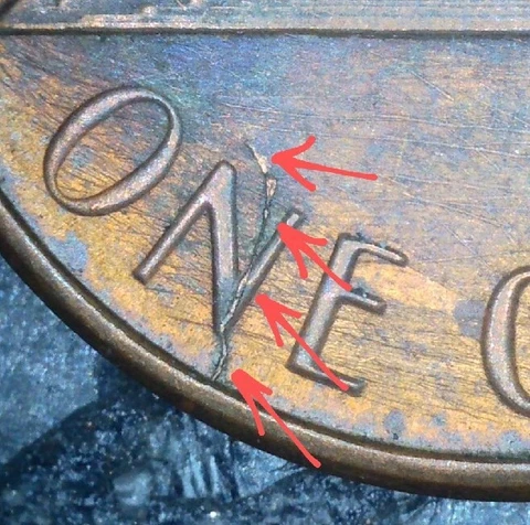 1986 P Lincoln ERROR Die Cracks!! Two Cracks!! (A3) Cover