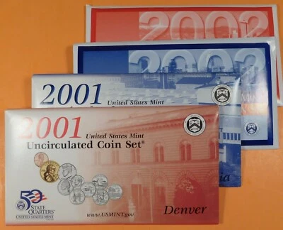 2001 & 2002 US  Mint set in original Mint envelope - Unc. - Denver & Philidephia - Image 1 of 3