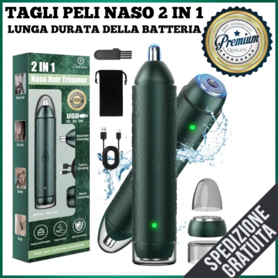 Taglia Peli Naso Orecchie Sopracciglia 2in1 Rifinitore PROFESSIONALE Regolabarba - Immagine 1 di 4
