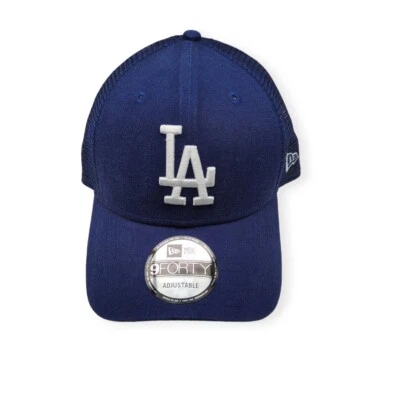 New Era Los Angeles Dodgers 9Forty Blue Trucker Mesh Adjustable Snapback Hat Cap - Image 1 of 4