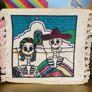 Dollhouse DAY OF THE DEAD SKELETON RUG Church Western Southwest Mexico Mexican - Picture 1 of 11
