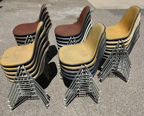 Herman Miller Eames Fiberglass Upholstered Chair Lot 25 Chairs Total Cover