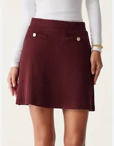 Minifalda OGL Cashsoft Wide Rib Botón Dorado Talla XS NUEVA EDICIÓN LIMITADA - Imagen 1 de 10