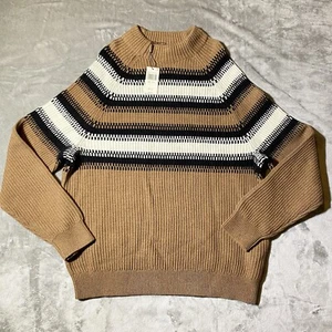 Michael Kors Sweater Men 3XL Brown Mock Neck Merino Wool Blend Pullover NWT $198 - Picture 1 of 10