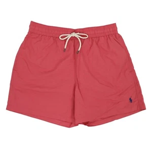Polo Ralph Lauren Men's Solid Swim Trunks Shorts Swimsuit with Pony - Light Red - Picture 1 of 4