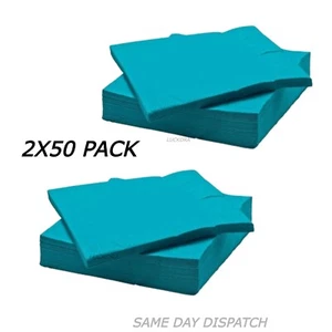 IKEA FANTASTISK -2 x 50 Paper napkin, turquoise / 50 pack 3-ply paper - 40x40 cm - Picture 1 of 2