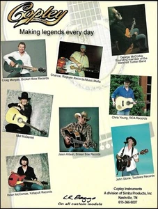Guitarra Copley 2007 anuncio artista country Jason Aldean Craig Morgan George McCorkle - Imagen 1 de 3