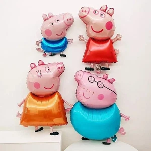 4pcs PEPPA PIG George Foil Balloons Birthday Party Decoration Air Helium Fill - Picture 1 of 5