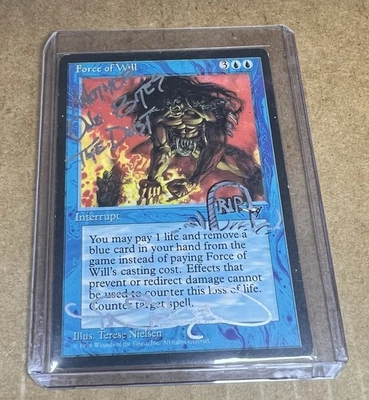 Force of Will Regular Signed Altered MTG RARE - Image 1 of 2
