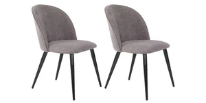 byLIVING Stuhl »Nayla« 2er Set mit gerundeteter Sitzschale Cord Grau Sessel - Bild 1 von 6