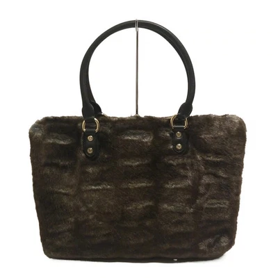 Auténtico Bolso de Mano LOVE MOSCHINO - Marrón Oscuro Gris Piel Negra Cuero Foto 1 de 4