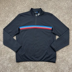 Pullover J.Lindeberg Para Hombre Talla XL Negro Golf Capa Media Cuarto Cremallera Elástico - Imagen 1 de 13