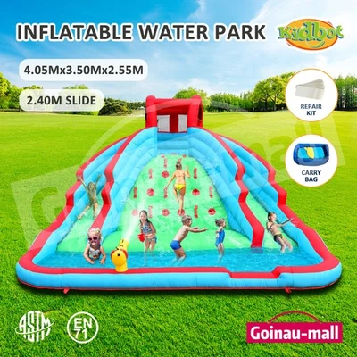 Outdoor Inflatable Water Park Water Slide Bouncer Kids Jumping Castle Pool w/Bag - image 1 of 4