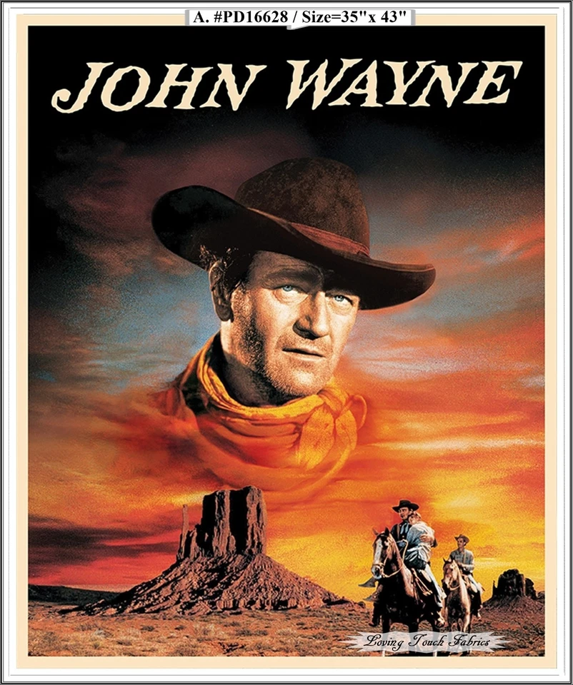 JOHN WAYNE AMERICAN WEST, RILEY BLAKE, COWBOY, FABRICS PRICED @ 1/2 YD & PANEL - Image 1 of 1