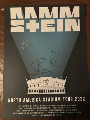 Rammstein North American Tour Poster 2022 Signed By Till +2 - Image 1 of 4