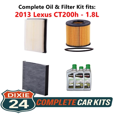 Fits: 2013 Lexus CT200h 1.8L Complete Oil, Air & Cabin Filter Kit (0W-20) Foto 1 de 4