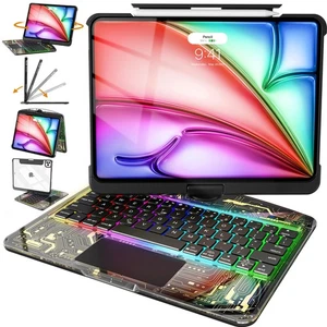Clear Keyboard Case for iPad Air 13" (M3/M2, 2025/2024) & Pro 12.9" (2022-201... - Picture 1 of 9
