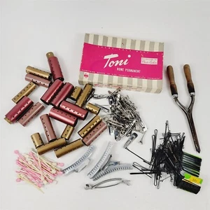 Lote de pinzas de rodillos de pelo vintage para esteticista rizadores de hierro caliente Toni - Imagen 1 de 11