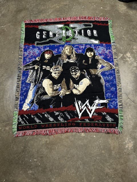 Vintage WWE stone Cold Triple H cena Throw Blanket Wrestling Steve Austin  60X50