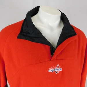 Suéter de lana reversible rojo negro 1/4 con cremallera para hombre Washington Capitals talla L - Imagen 1 de 19