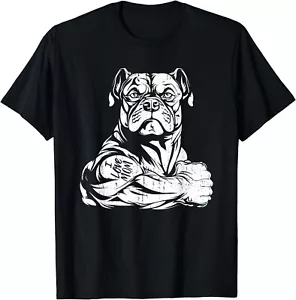 American Bully Biceps Tattoo Pet - Dog Breed I Love Mom Gift Unisex T-Shirt - Picture 1 of 3