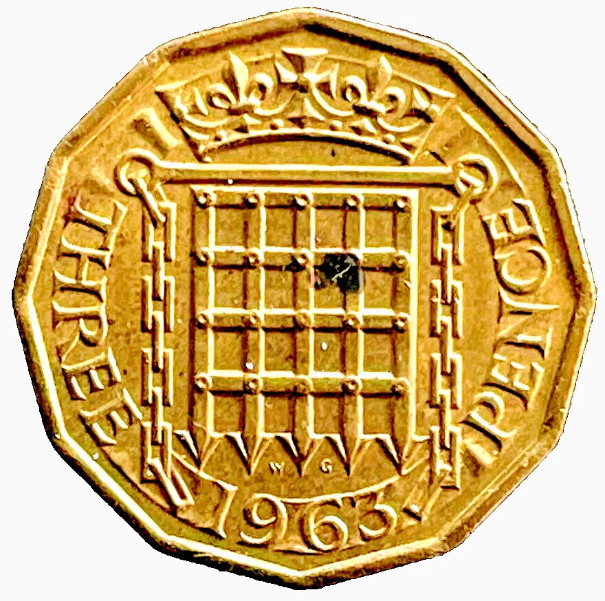 1963 Great Britain Coin 3 Pence KM# 900 Europe THREEPENCE Collectible old Coins - Image 1 of 3