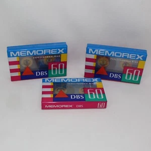 Memorex DBS Blank Cassette Tapes Set of 3 60 Minutes Type 1 Normal Bias - Picture 1 of 5