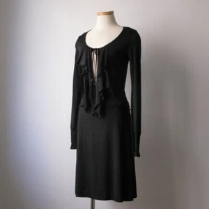 Arden B Black Jersey Keyhole Ruffle Dress Size XS - Picture 1 of 8