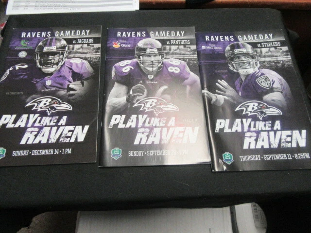Baltimore Ravens 2014 Lot of 3 Game Programs 9/11 9/28 & 12/14     WF - Image 1 of 1