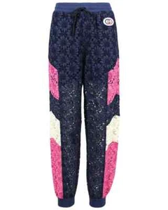 NWT $2.7K GUCCI Floral Lace Intarsia Sweatpants,  XS (fits XS to M) - Picture 1 of 23