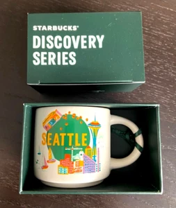 Starbucks Discovery Series 2 oz. SEATTLE Mini Mug Ornament Espresso Cup 2024 NEW - Picture 1 of 4