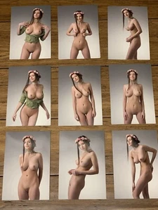 Lotto 9 fotografie pinup girl 4x6 lucide belle nude forma femminile modello arte - Foto 1 di 10