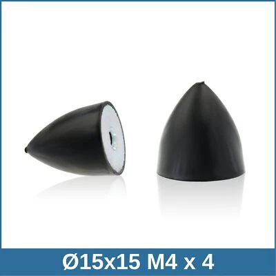 WTB® Typ PE Ø15x15 M4x4 NK 55° Shore Parabelpuffer Gummi-Metall-Puffer