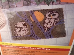 VTG Owl Moon Yarn Kits Inc. Latch Hook Kit 9128. Rug Or Wall Hanging Sealed 1977 - Picture 1 of 7