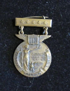 MEDAL: VICTORY WW1 1917/18 LIBERTY LOAN TOLEDO. NUMBERED. HOME FRONT - Picture 1 of 2