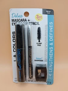 L.A. COLORS Mascara, Eyeliner Pencil & Sharpener, Black NEW - Picture 1 of 2