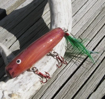 Red Cedar Wood Walleye Lure New Handmade Collector Lure - Image 1 of 4