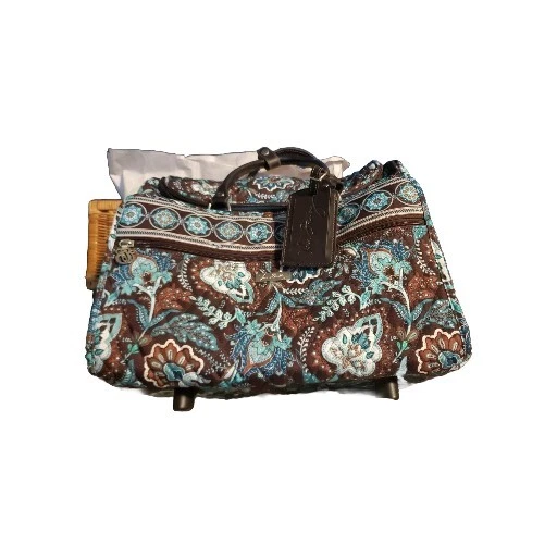 Vera Bradley Java Blue Paisley Rolling Travel Luggage Suitcase 18" x 14" x 9.5" - Image 1 of 4