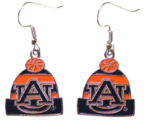 Auburn Tigers Knit Hat Earrings Cover