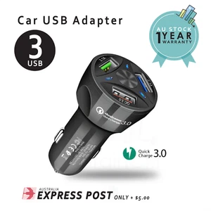 Fast Charge QC3.0 Car Charger 3 USB Ports Power Adapter Cigarette Lighter Socket - Picture 1 of 8