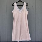 Vintage Barbizon Nightie Slip Dress Large Pale Pink Sleepwear Lingerie Lace
